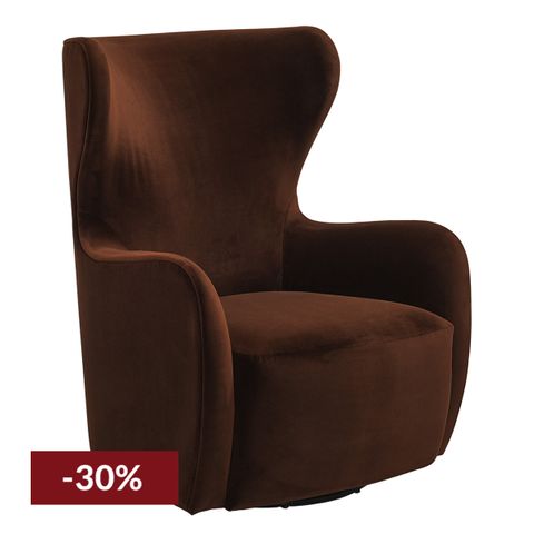 Aaron Swivel Arm Chair - Dark Chocolate Velvet