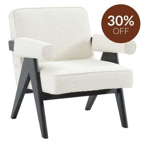 Ambrose Arm Chair - White Boucle
