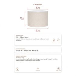 Larissa Drum Shade - Large Natural