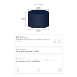 Larissa Drum Shade - Medium Navy