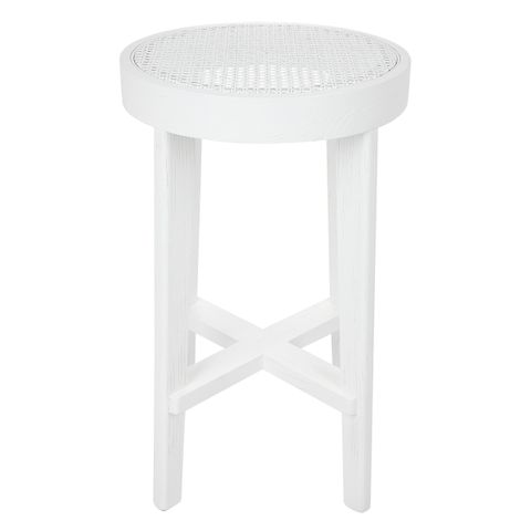 Cape Byron Rattan Kitchen Stool - White