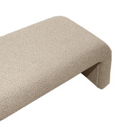 The Curve Bench Ottoman - Latte Shearling