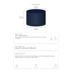 Larissa Drum Shade - Large Navy