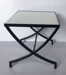 Tiffany Side Table - White Top with BLACK Frame - OUTLET NSW