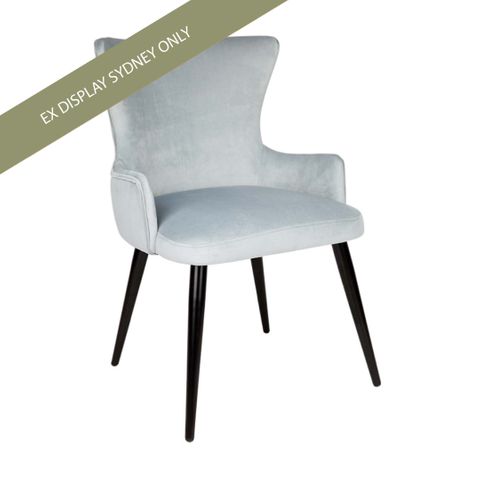 Dorsett Dining Chair - Cloud Blue Velvet - OUTLET NSW 1 CHAIR ONLY