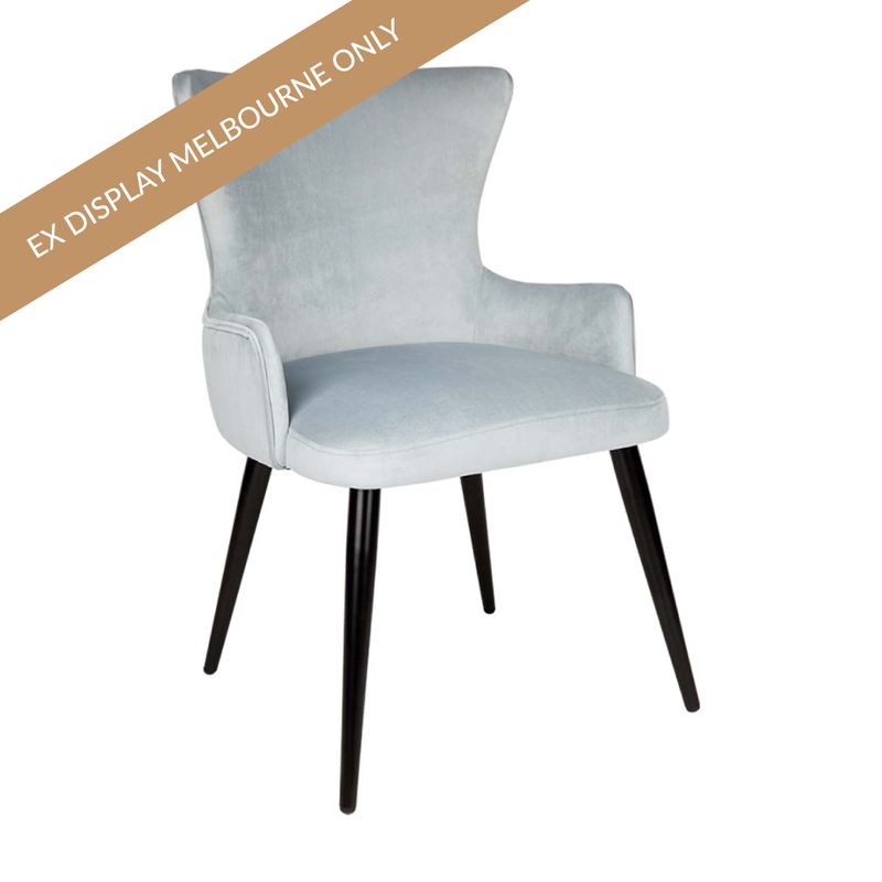 Dorsett Dining Chair Set of 2 - Cloud Blue Velvet - OUTLET VIC 1 CHAIR ONLY