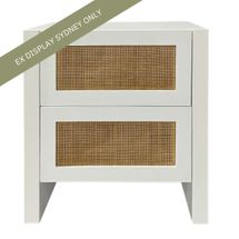 Fleetwood Bedside Table - White - OUTLET NSW