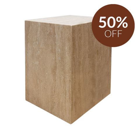 Hendrix Travertine Side Table