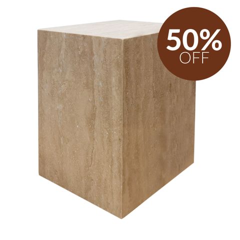 Hendrix Travertine Side Table