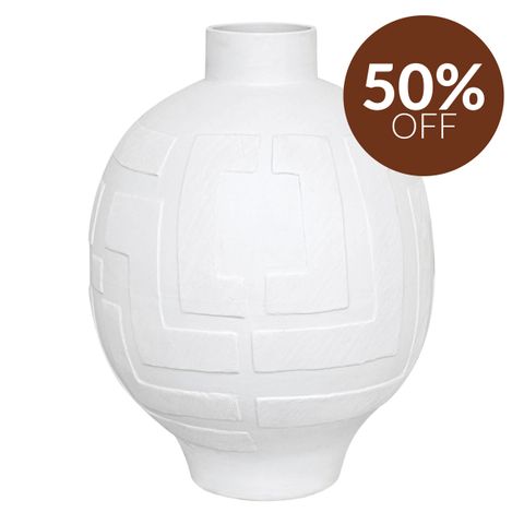Pandora Greek Key Vase - Large