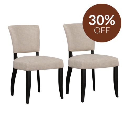 Noah Dining Chair Set of 2 - Natural Linen