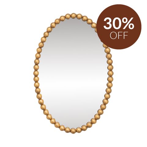 Esme Oval Wall Mirror - Gold Leaf