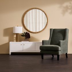 Esme Round Wall Mirror - Gold Leaf