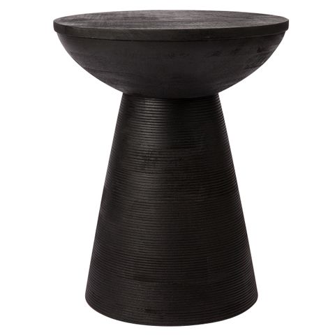 Cayman Mango Wood Side Table - Black