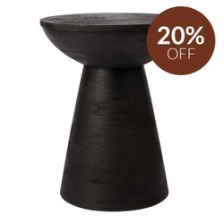 Cayman Mango Wood Side Table - Black