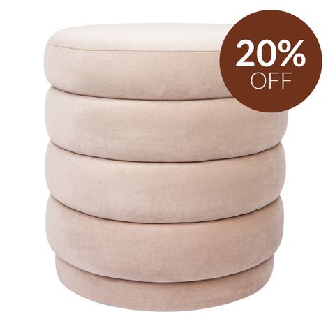 Demi Stool - Nude Velvet