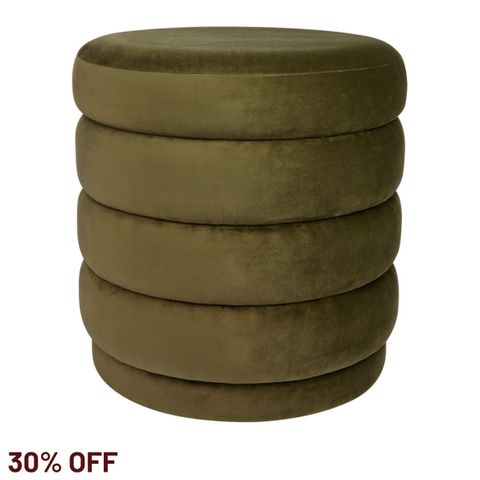 Demi Stool - Olive Velvet