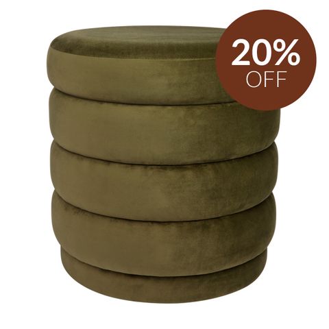 Demi Stool - Olive Velvet