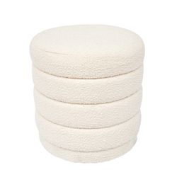 Demi Stool - White Boucle