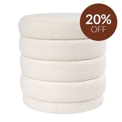 Demi Stool - White Boucle