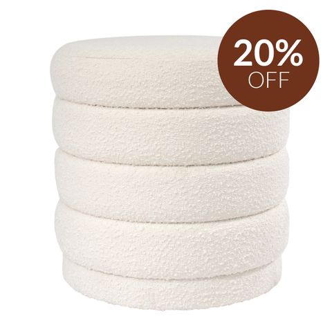 Demi Stool - White Boucle