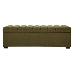 Soho Storage Bench Ottoman - Olive Velvet