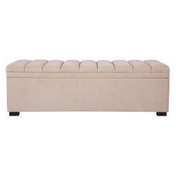 Soho Storage Bench Ottoman - Nude Velvet