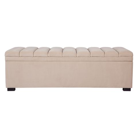 Soho Storage Bench Ottoman - Nude Velvet