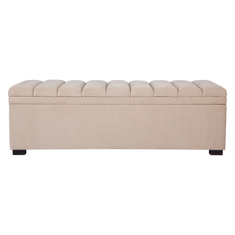 Soho Storage Bench Ottoman - Nude Velvet