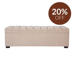 Soho Storage Bench Ottoman - Nude Velvet