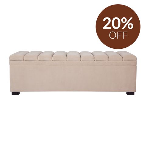 Soho Storage Bench Ottoman - Nude Velvet