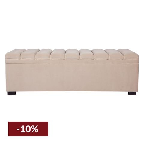 Soho Storage Bench Ottoman - Nude Velvet