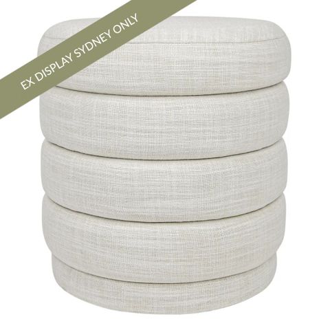 Demi Stool - Off White Linen - OUTLET NSW