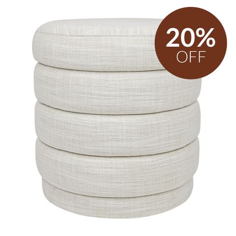 Demi Stool - Off White Linen
