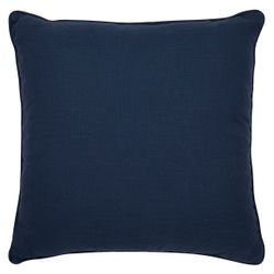 Candace Square Feather Cushion - Chevron Blue Linen