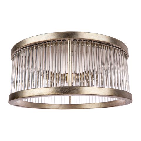 Renaissance 6 Light 120V Semi-Flush Mount in Antique Silver with Clear Heritage Handcut Crystal main image 0