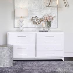 Pearl 8 Drawer Chest - White - OUTLET NSW