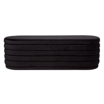 Demi Storage Bench Ottoman - Black Velvet