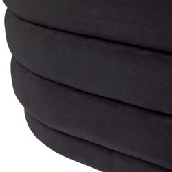 Demi Storage Bench Ottoman - Black Velvet