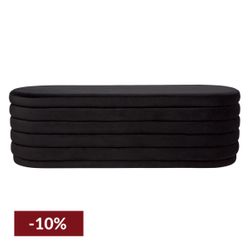 Demi Storage Bench Ottoman - Black Velvet