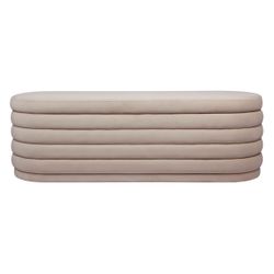Demi Storage Bench Ottoman - Nude Velvet