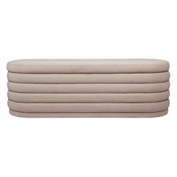 Demi Storage Bench Ottoman - Nude Velvet