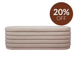 Demi Storage Bench Ottoman - Nude Velvet