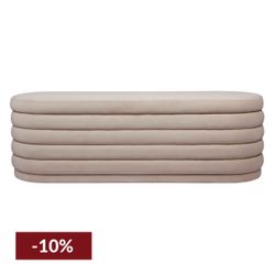 Demi Storage Bench Ottoman - Nude Velvet