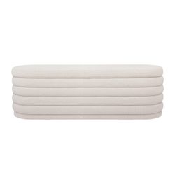 Demi Storage Bench Ottoman - White Boucle