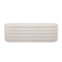 Demi Storage Bench Ottoman - White Boucle