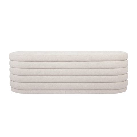 Demi Storage Bench Ottoman - White Boucle