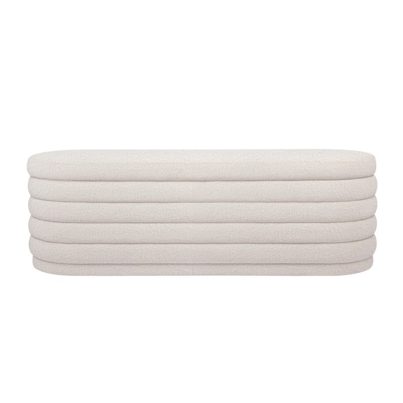 Demi Storage Bench Ottoman - White Boucle