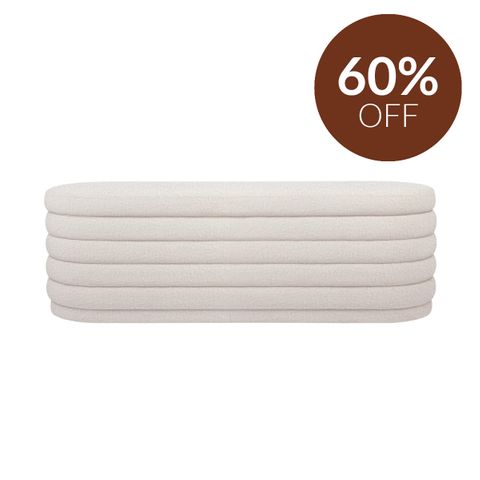 Demi Storage Bench Ottoman - White Boucle