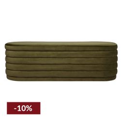 Demi Storage Bench Ottoman - Olive Velvet